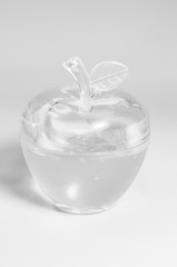 Black and white or infrared glass apple. Decorative apple. Gift