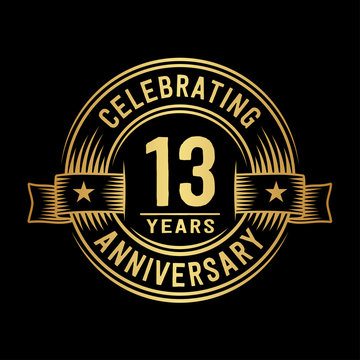 13 years anniversary celebration logotype. Vector and illustration.