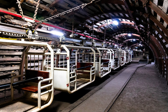 Suspended Train In A Old Coal Mine In Zabrze, Poland