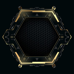 Futuristic hexagon with copy space.