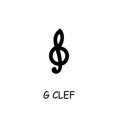 G Clef flat vector icon