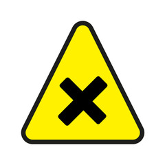 Triangular yellow Warning Hazard Symbol, vector illustration.