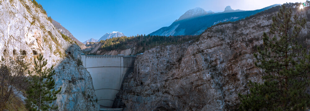 The dam Vaiont near Belluno, Venete, Italy