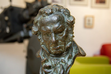 bust of Francisco of Goya made in bronze