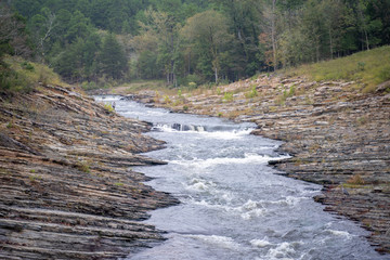 Trees line the waterways of Broken Bow, Oklahoma. 