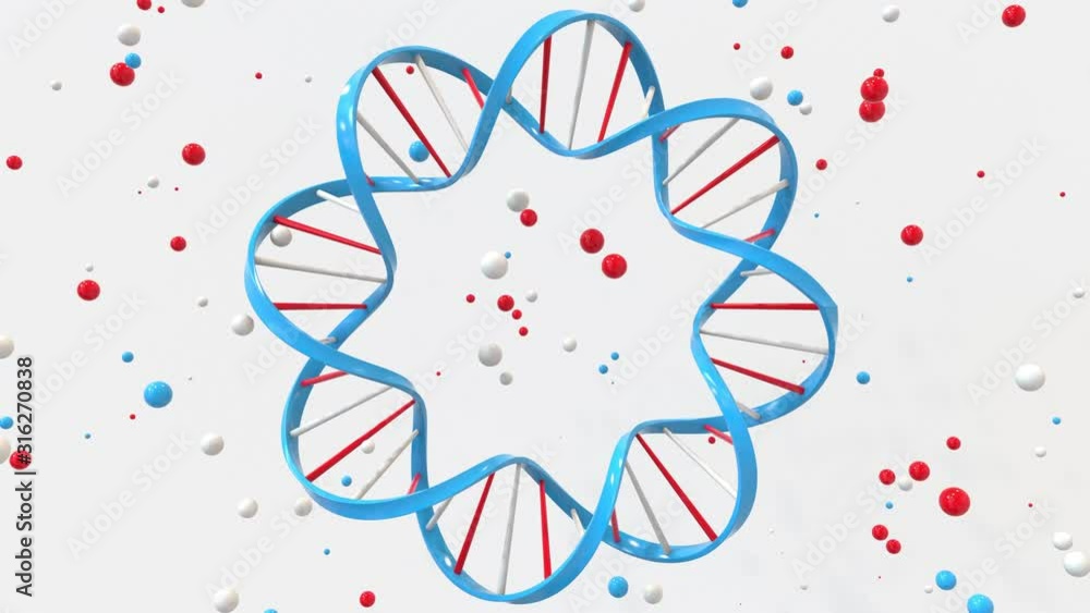 Poster circular dna double helix, loopable motion backgrouns