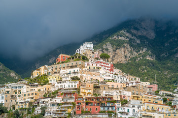 Fototapeta na wymiar Positano old town on the hill. Amalfi coast, Italy