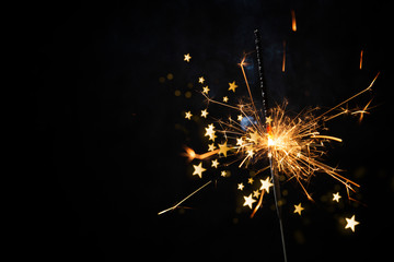 nice burning sparkler with some light effects 
