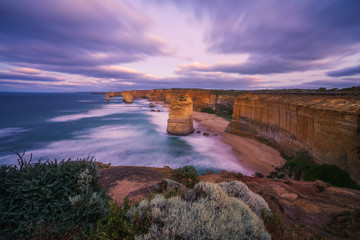 Fototapeta na wymiar twelve apostles at sunrise, great ocean road in victoria, australia