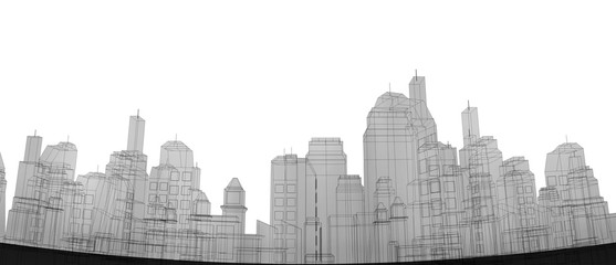 nice render 3d illustration of big city