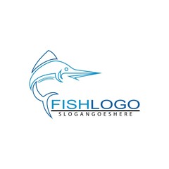 Fish logo template. You can use for fishing shop, Sailing Shop, Marine Company and Restaurant. Vector Illustration. Eps.10