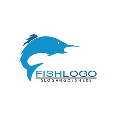 Fish logo template. You can use for fishing shop, Sailing Shop, Marine Company and Restaurant. Vector Illustration. Eps.10