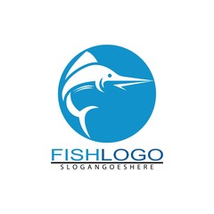 Fish logo template. You can use for fishing shop, Sailing Shop, Marine Company and Restaurant. Vector Illustration. Eps.10