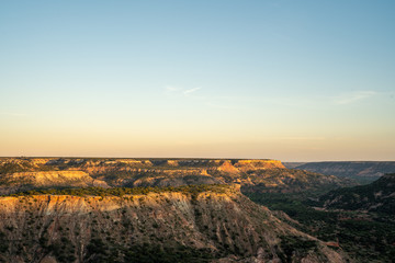 Fototapeta na wymiar The canyon winds through Palo Duro Canyon State Park near Amarillo, Texas. 