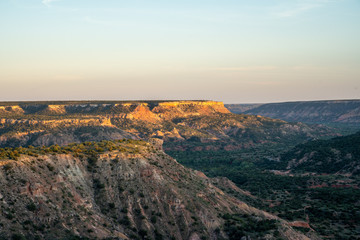 Fototapeta na wymiar The canyon winds through Palo Duro Canyon State Park near Amarillo, Texas. 