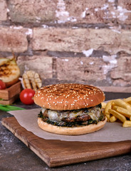 hamburger on white background