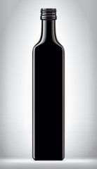 Glass bottle on background. 