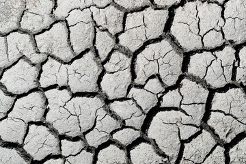 Detail view of cracked mud from the top