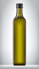 Glass bottle on background. 