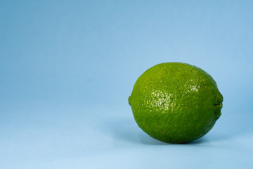 Lime Isolated on Blue