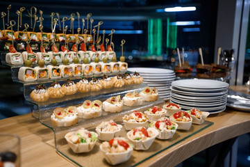 tray of appetizers on table