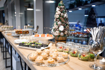 table with food and drink
