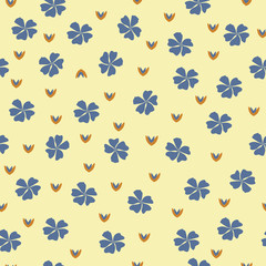 Bright and cheerful flower print pattern background.