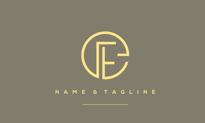 alphabet letter icon logo EF or FE