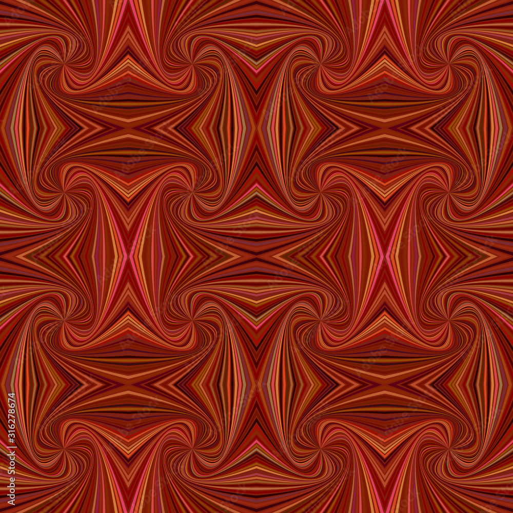 Aufkleber brown seamless psychedelic abstract spiral stripe pattern background - vector curved ray design