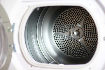 commercial clothes dryer drum, inside view