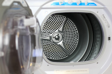 commercial clothes dryer drum, inside view