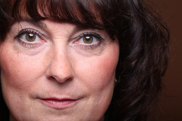 Beautiful woman in front of a background