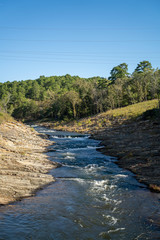 Trees line the waterways of Broken Bow, Oklahoma. 