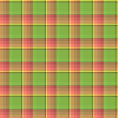 Checkered background in green, yellow, berry pink tones. Seamless pattern for plaid, fabric, textile, clothes, tablecloth and other things.