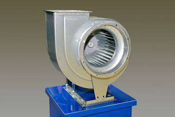 Industrial ventilation system on gray background