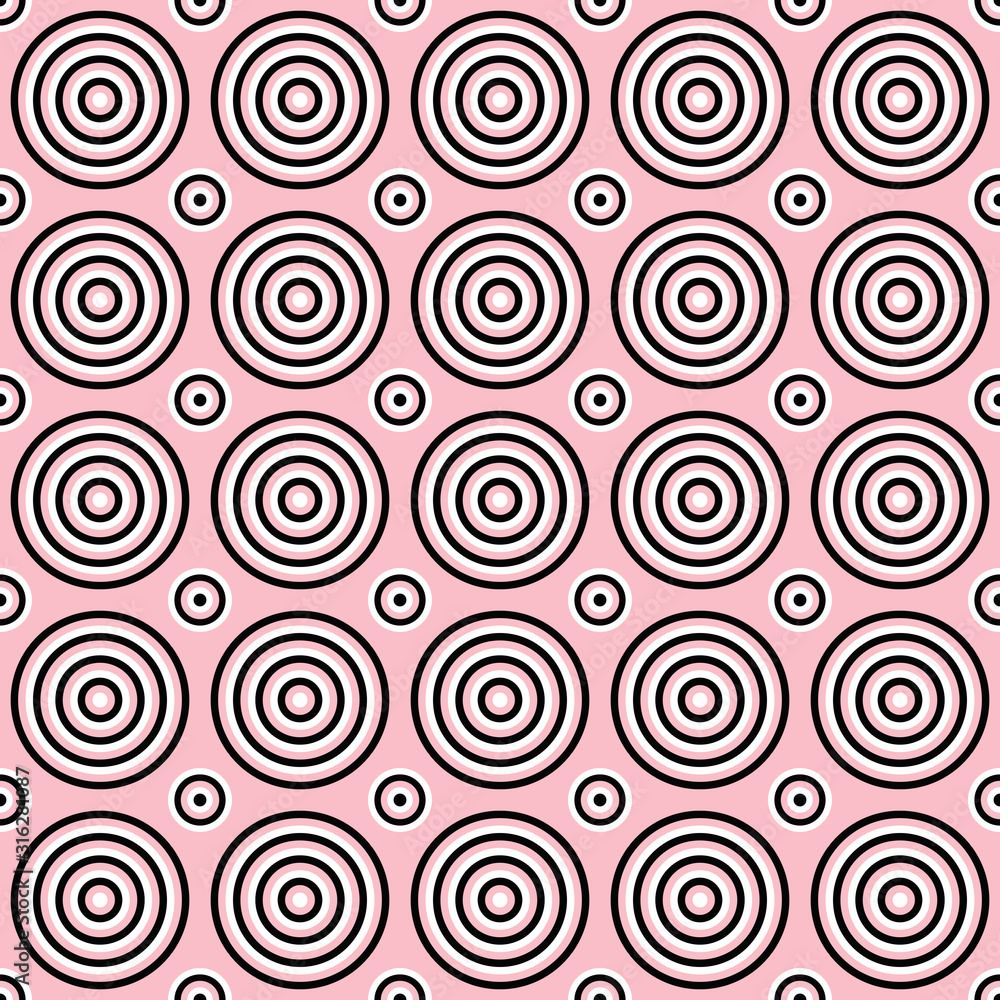 Poster seamless concentric circle pattern background design - colored vector graphic