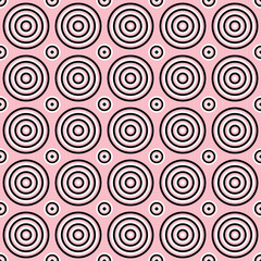 Seamless concentric circle pattern background design - colored vector graphic