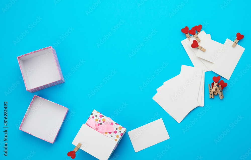Poster open square cardboard empty box