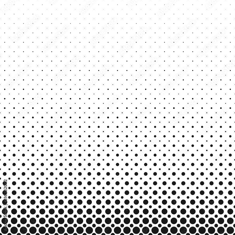 Poster monochrome abstract geometric halftone circle pattern background - vector graphic from dots