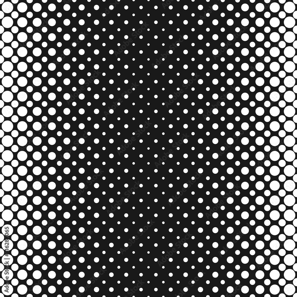 Poster monochrome geometrical halftone dot pattern background template - abstract vector illustration