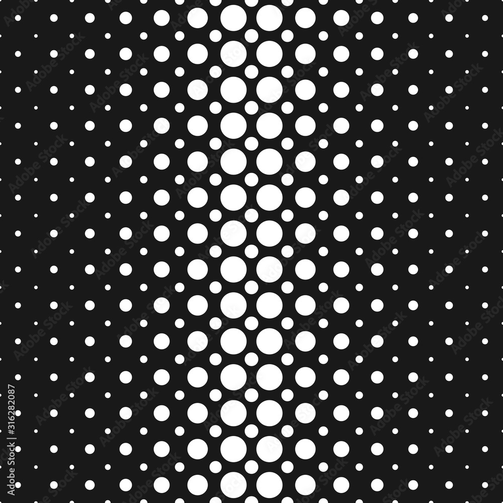 Poster monochrome geometrical abstract halftone circle pattern background - vector template design from dot