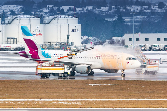 Eurowings Airbus A320 airplane at Stuttgart airport