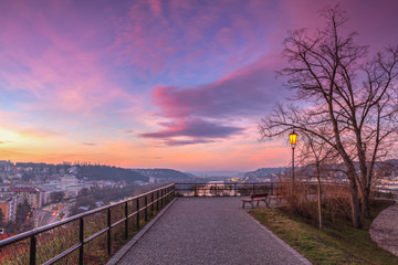 View from Vysehrad fort in the morning, Prague, Czech Republic