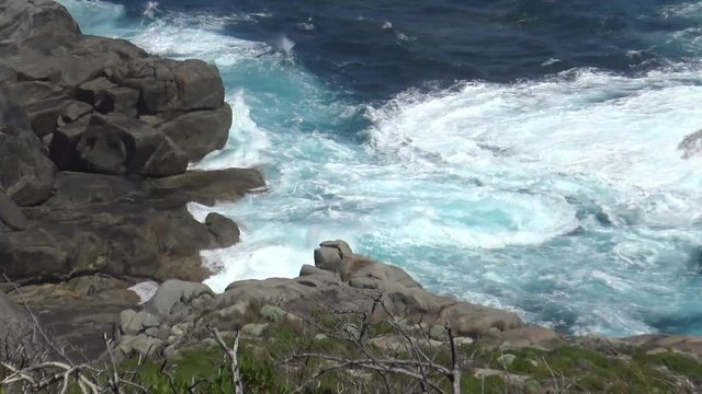 Water crashing over the rocks
