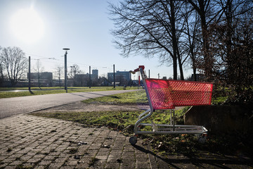  leeren  Einkaufswagen