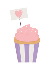 happy valentines day, sweet cupcake sign heart decoration