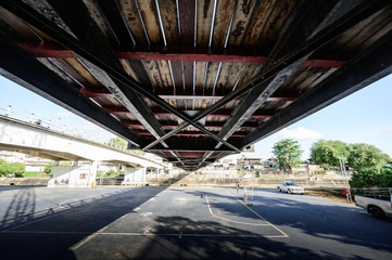 Under the suspension bridge in Ngao city