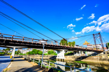 Suspension bridge in Ngao city