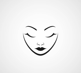 Creative design of fashion woman face icon