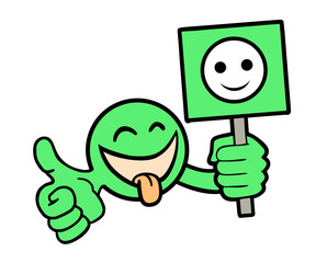 Fototapeta premium Funny face and banner with smile face